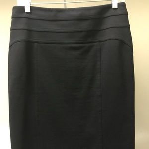 Inc black classic a line skirt with back slit